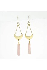 Rosy Crescent Earrings, Nepal
