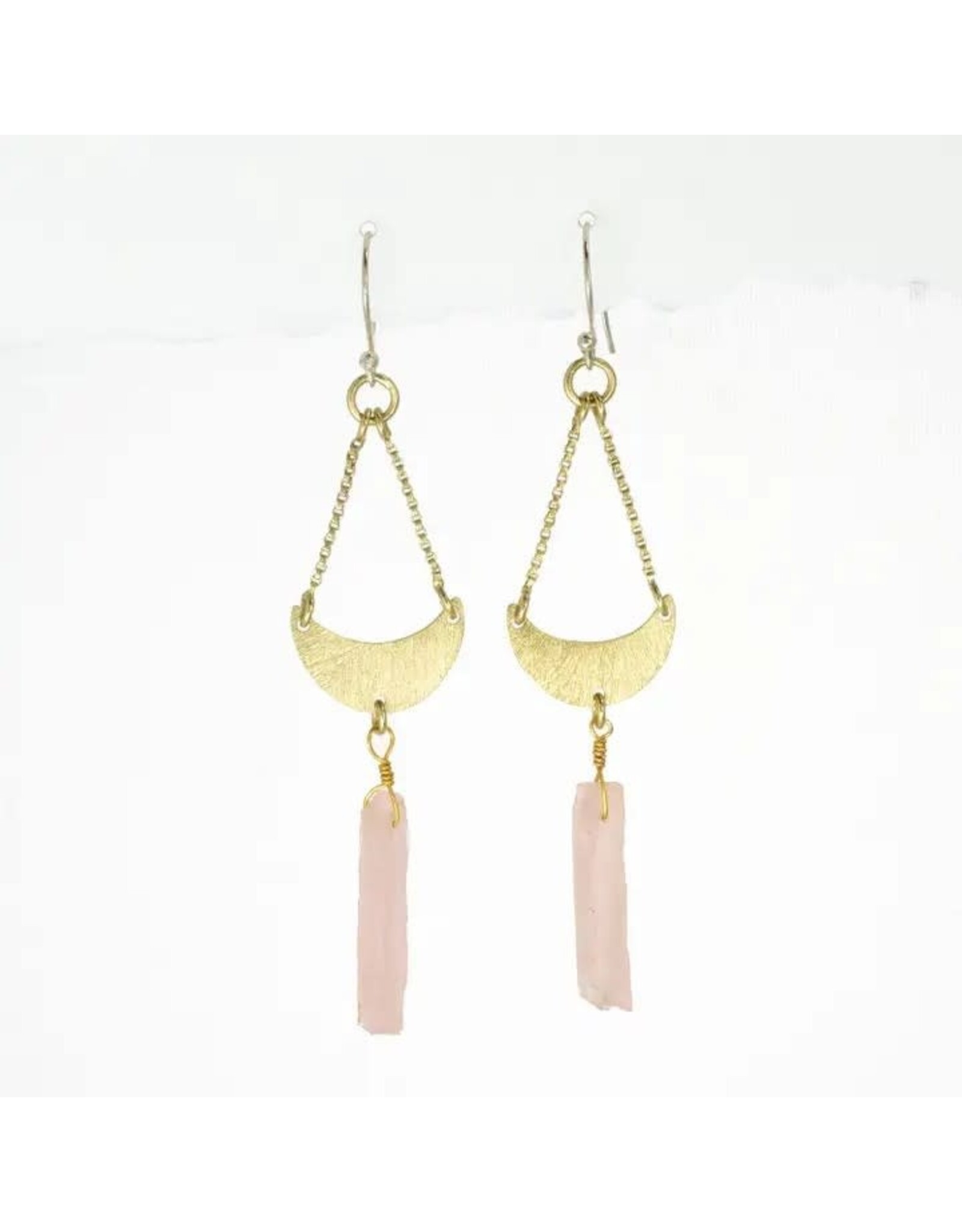 Rosy Crescent Earrings, Nepal