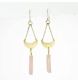 Rosy Crescent Earrings, Nepal