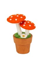 Elven Orange Mushroom Potted Plant, Nepal
