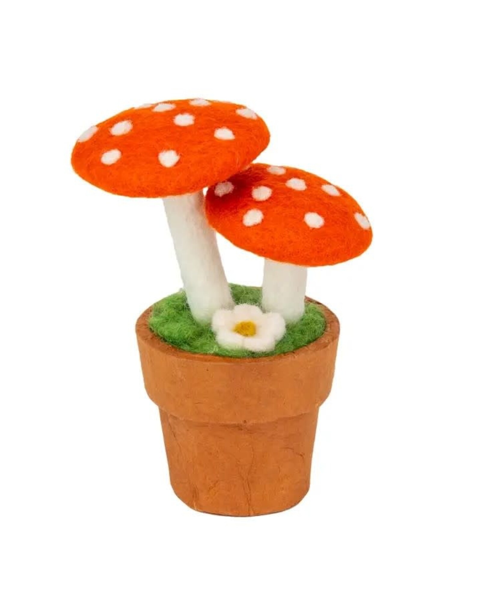 Elven Orange Mushroom Potted Plant, Nepal