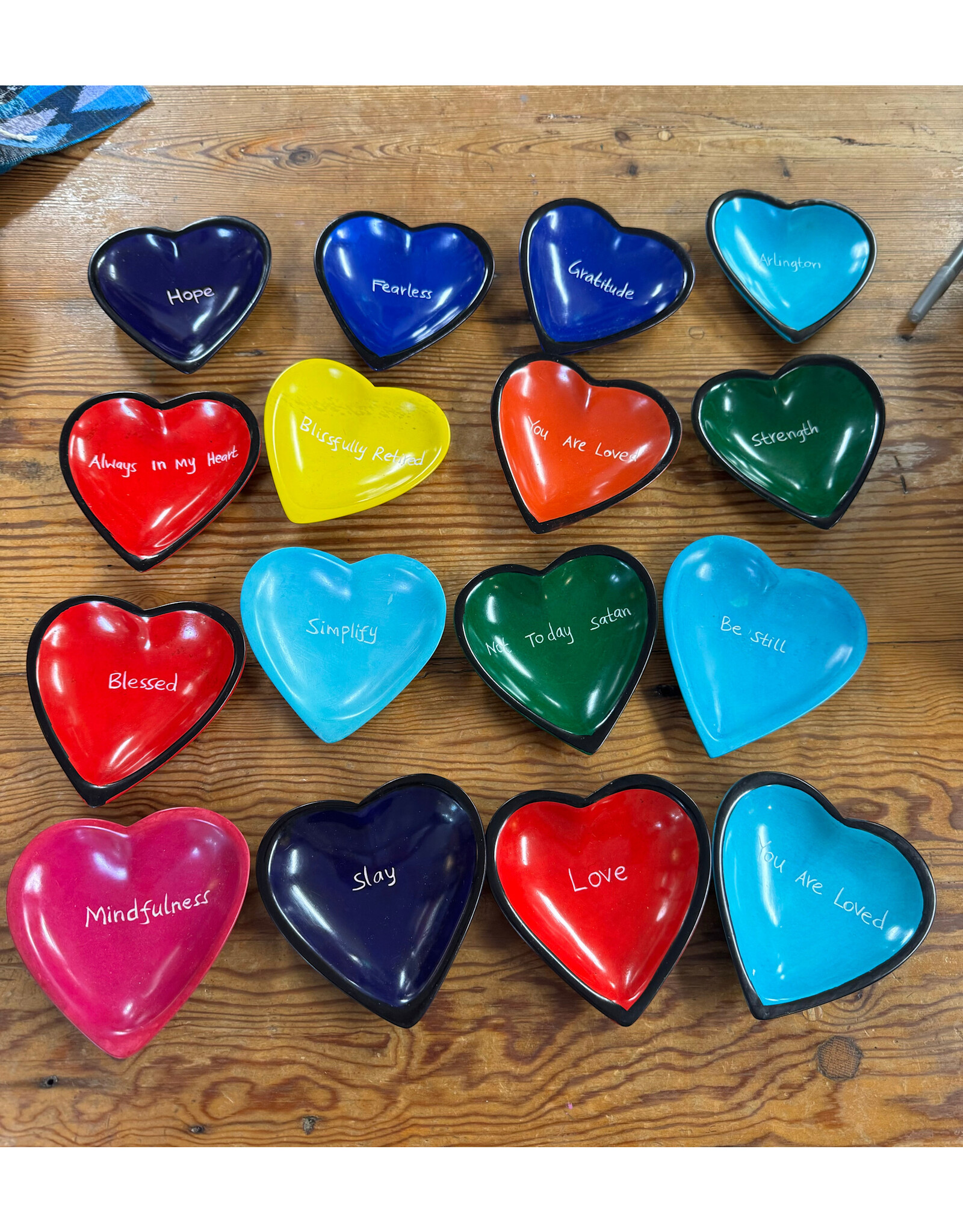 Trade roots WORD Heart  SOAPSTONE Dishes, 4”,  Kenya