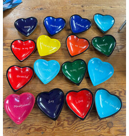 Trade roots Word Heart Dishes, 4”,  Kenya