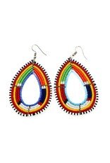 Maasai Hoop Earrings, Beaded Traditional, Kenya Maasai Hoop Earrings, Beaded Traditional, Kenya