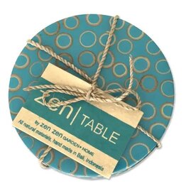 Bamboo Inlay Coasters set/4, Turquoise