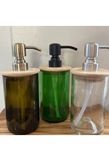 Eco Upcycled Soap Dispensers Amber / Black Pump, 12oz, Egypt
