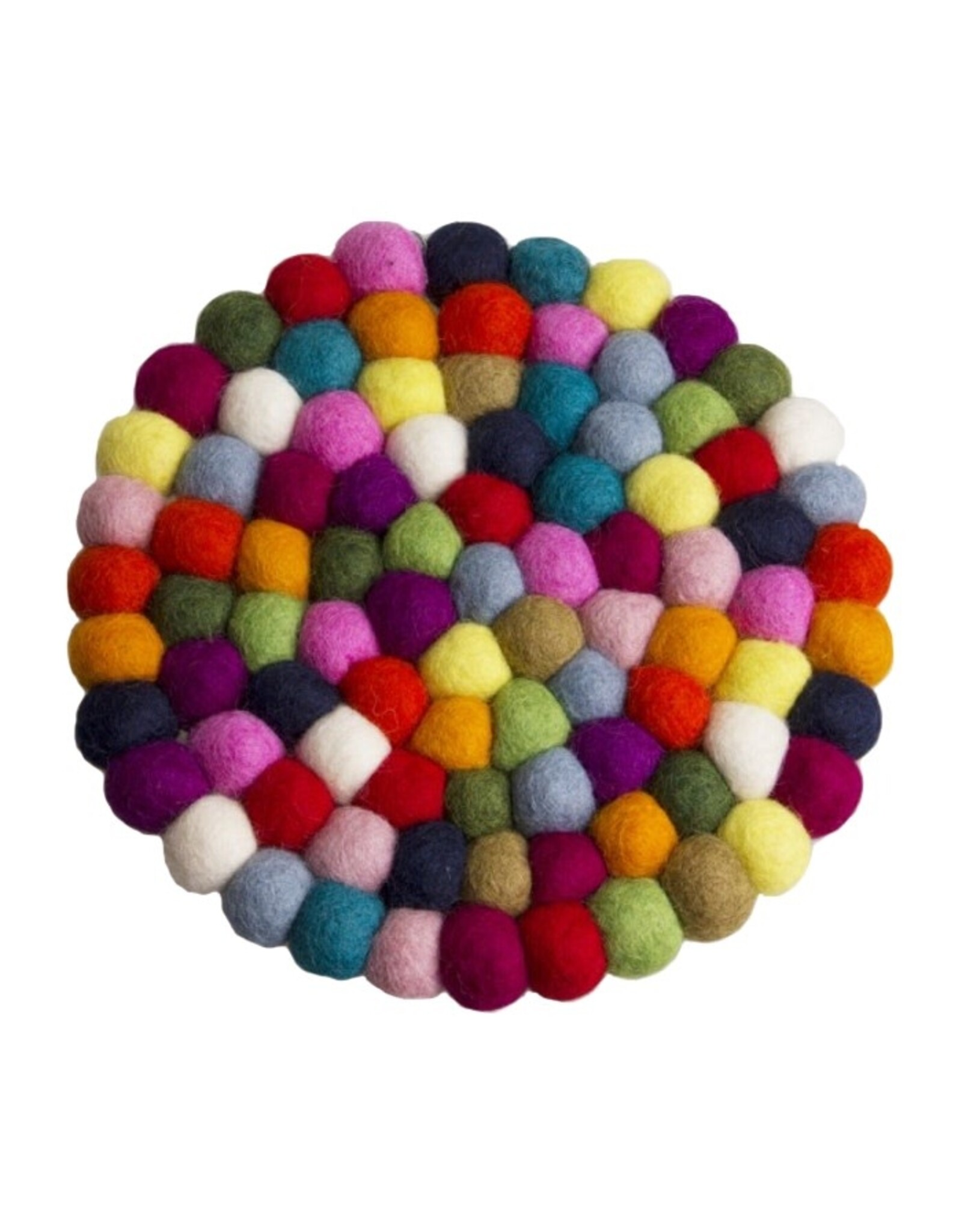 Trade roots Felt  Ball Trivet, Round, Nepal