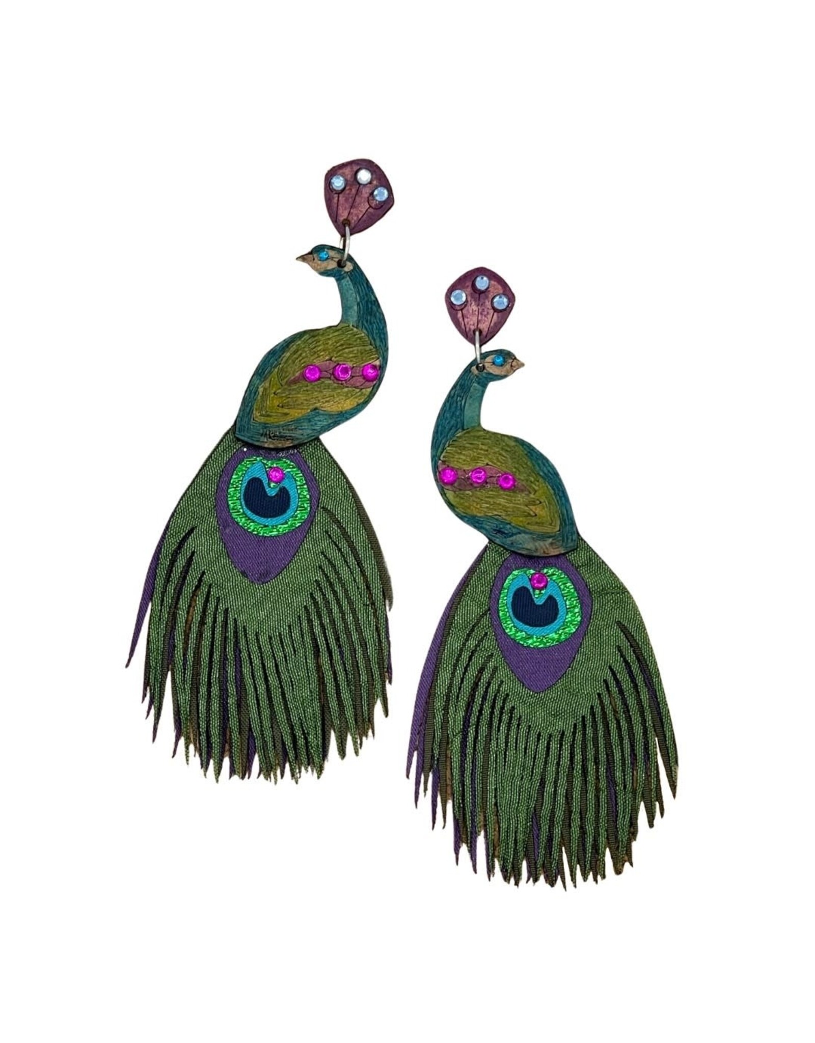 Peacock Earrings , Colombia