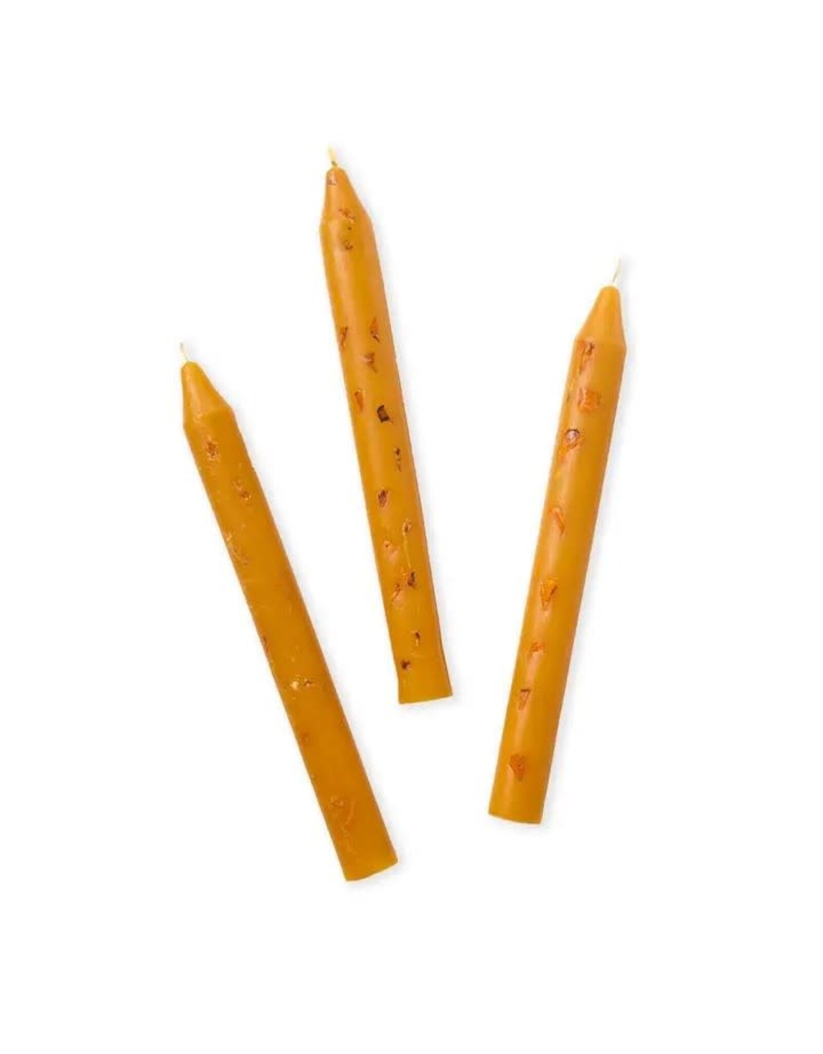 Marigold Petal Taper Candles, Set of 3, India
