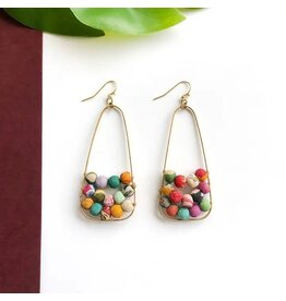 Embedded Kantha Earrings, India