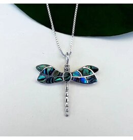 Abalone Dragonfly Necklace - Sterling Silver, Indonesia