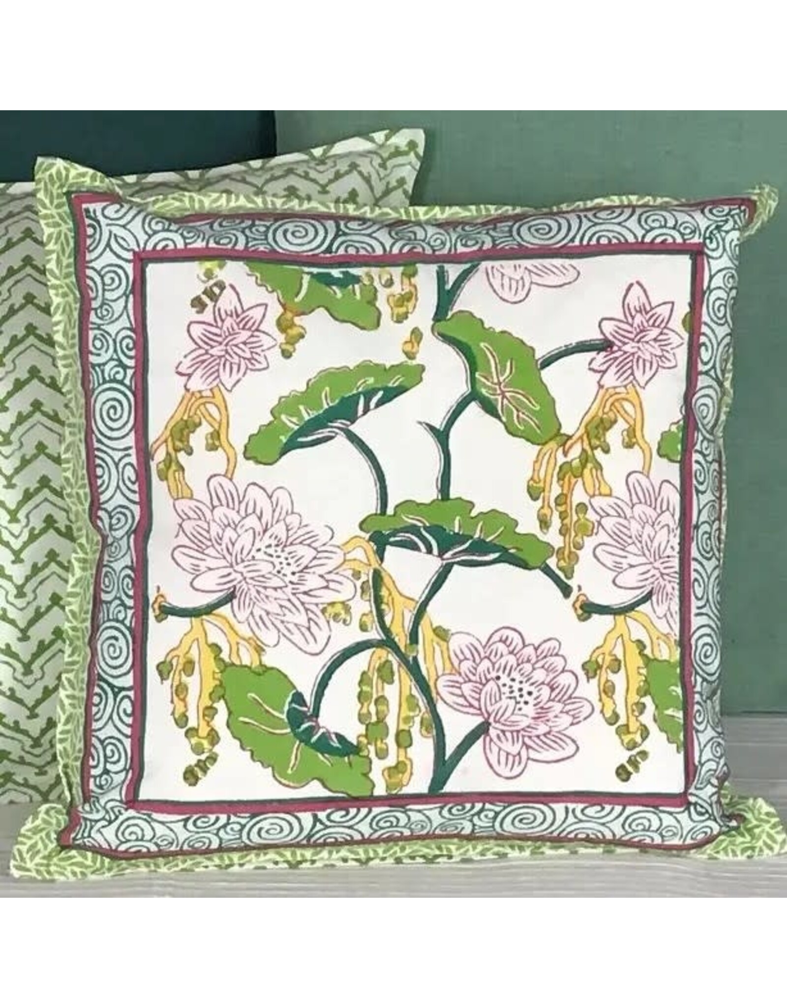 Pillow Printed 24" x 24" Climbing Lotus Pink