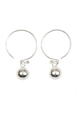 Silver Ball Tribal Earrings, Thailand