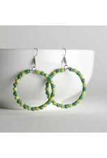 Glass Bead Hoops, Green,  Uganda