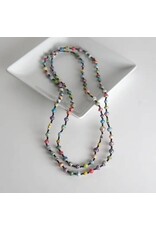 Katoga (Mixture) Multi Color Necklace, Paper Beads, Gold Beads, Uganda