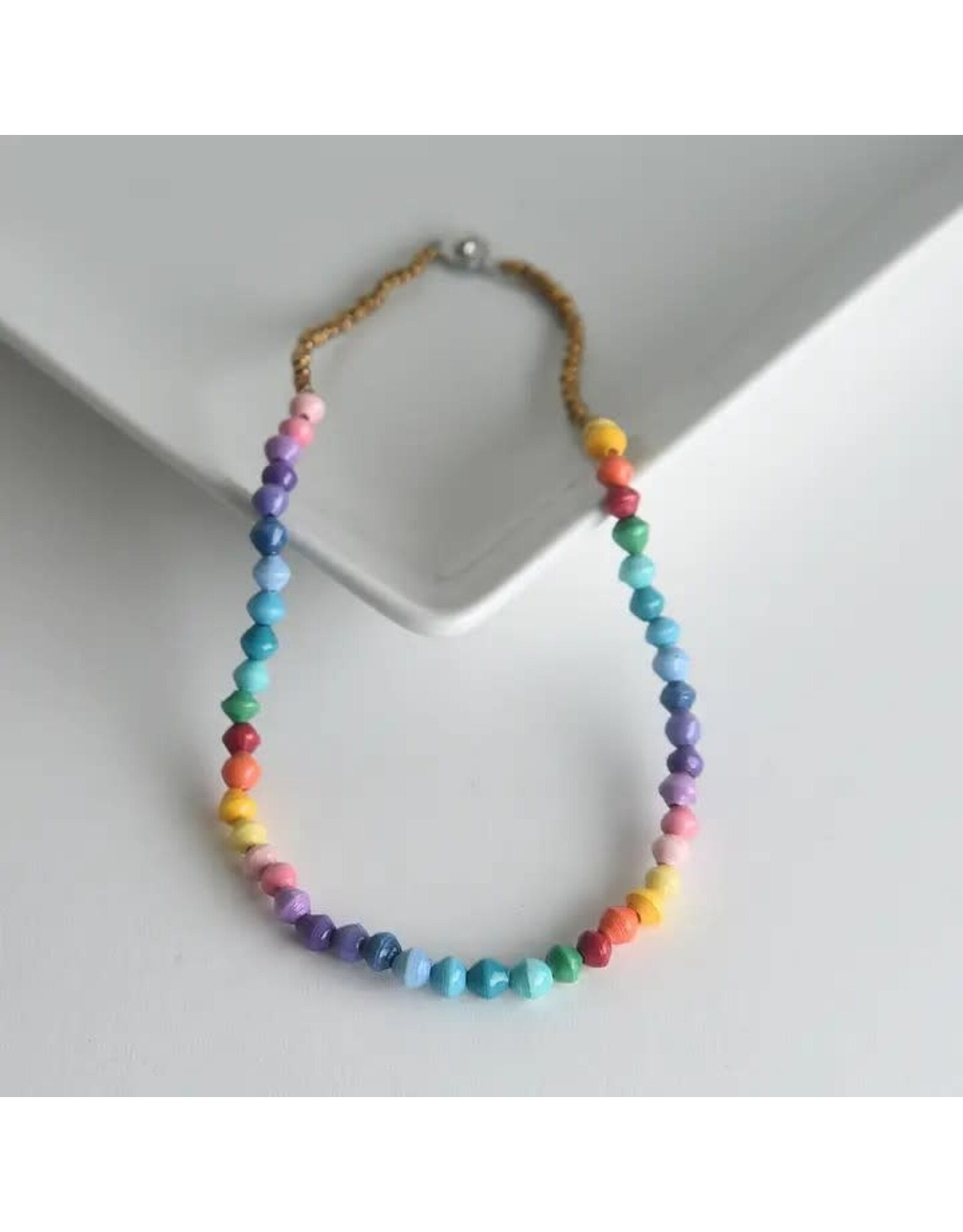 Namakula Rainbow Paper Bead Necklace, Uganda
