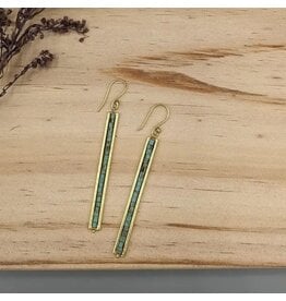 Framed Turquoise Bead Earrings, India