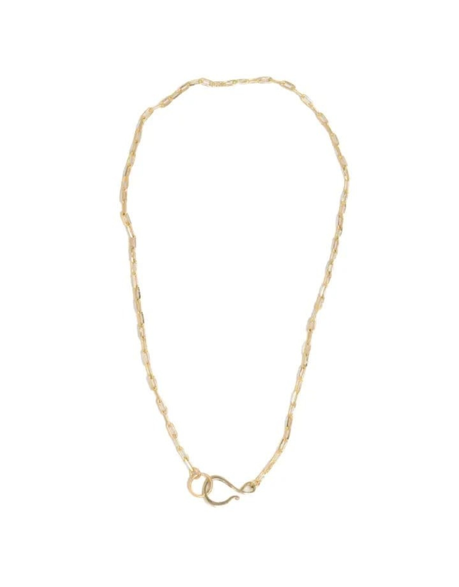 Hook and Chain Necklace, Gold Tone, India