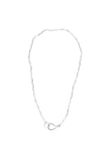 Hook and Chain Necklace, Silver Tone, India