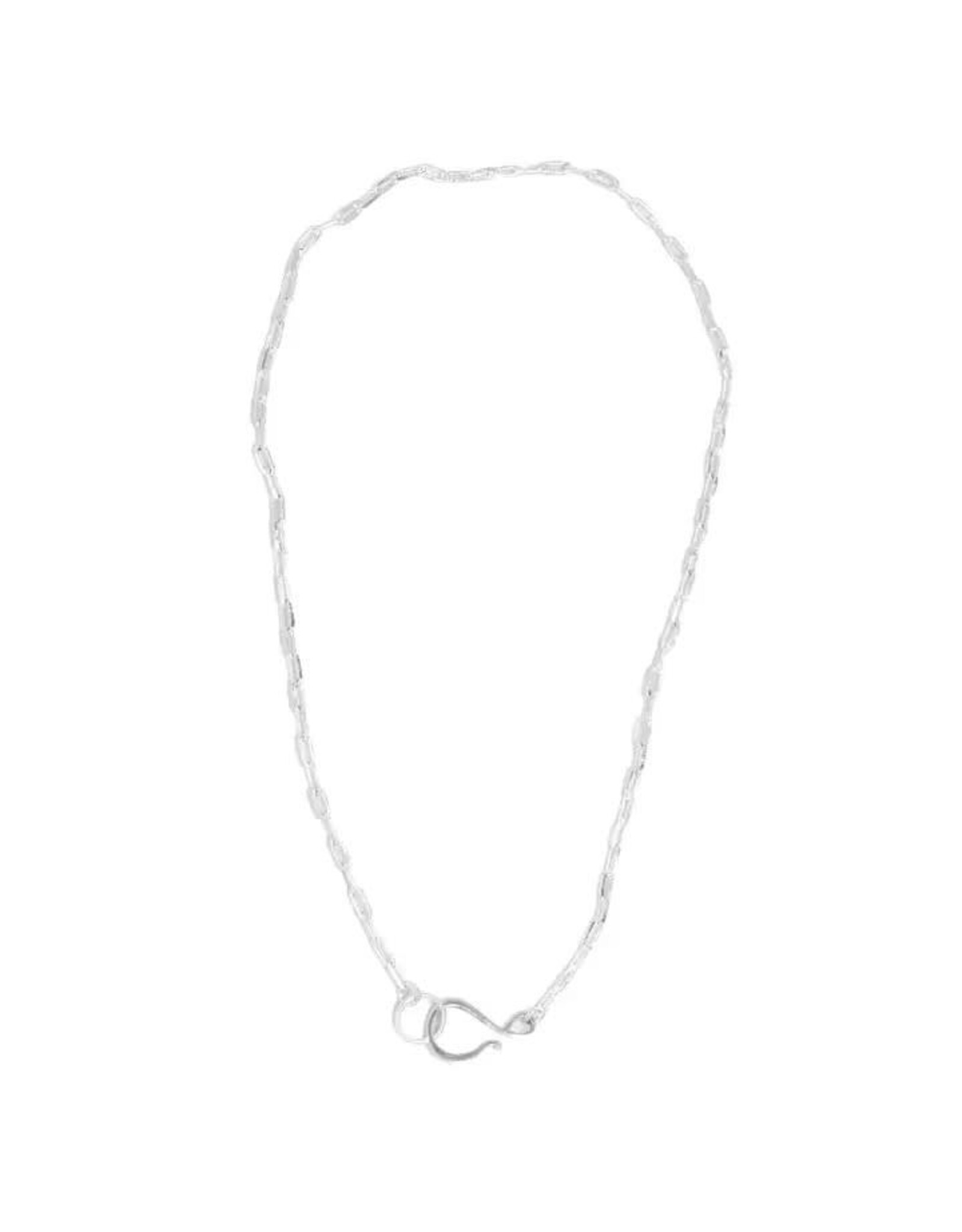 Hook and Chain Necklace, Silver Tone, India