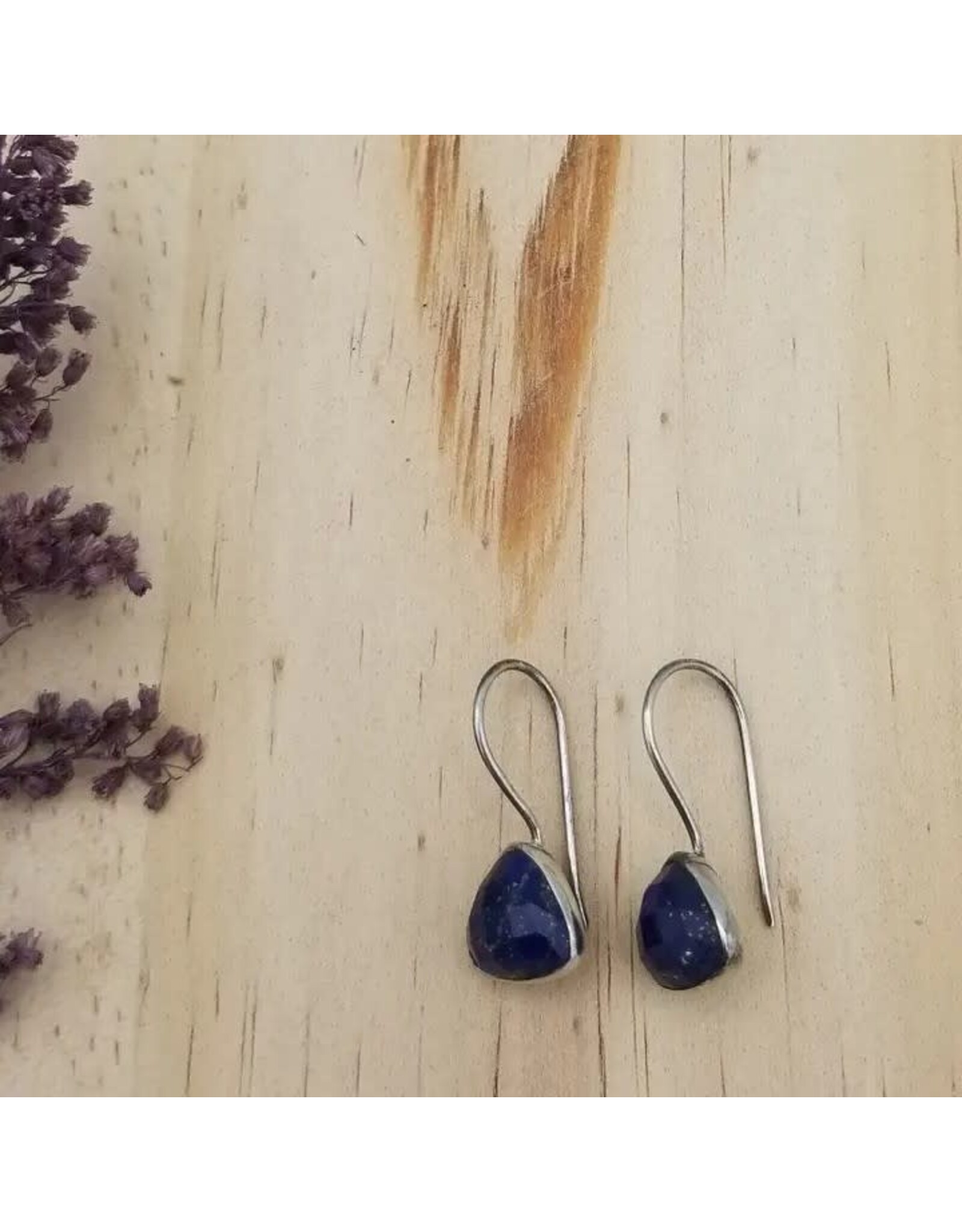 Lapis Lazuli Triangle Earrings, India