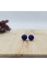 Sterling and Round Stone Studs, Lapis Lazuli, India