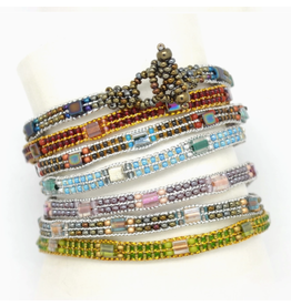 Skinny Metallic Glass Bead Bracelets, Guatemala Skinny Metallic Glass Bead Bracelets, Guatemala