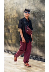 Cargo Pants Cotton Linen | Burgundy