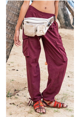 Cargo Pants Cotton Linen | Burgundy