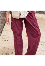 Cargo Pants Cotton Linen | Burgundy