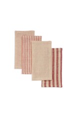Melange Cotton Red Napkins, 9x9, Set of 4, India