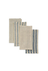 Melange Cotton Napkins, Blue, 9x9, India