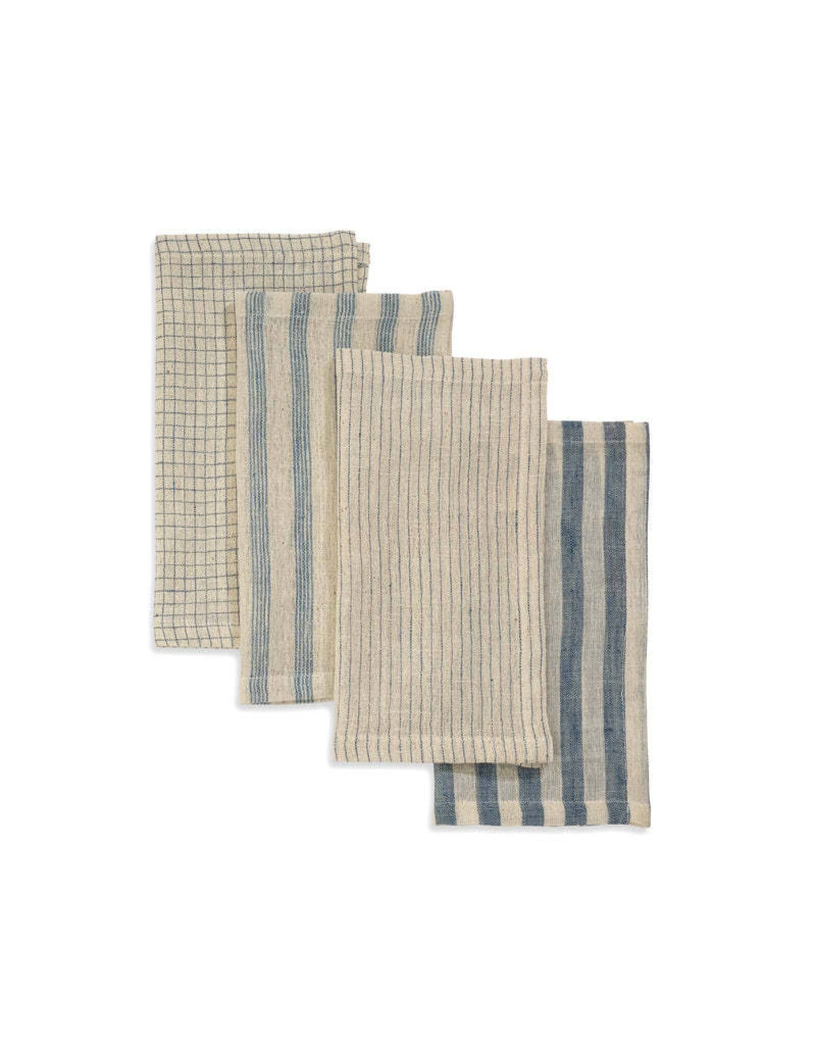 Melange Cotton Napkins, Blue, 9x9, India