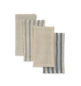 Melange Cotton Napkins, Blue, 9x9, India