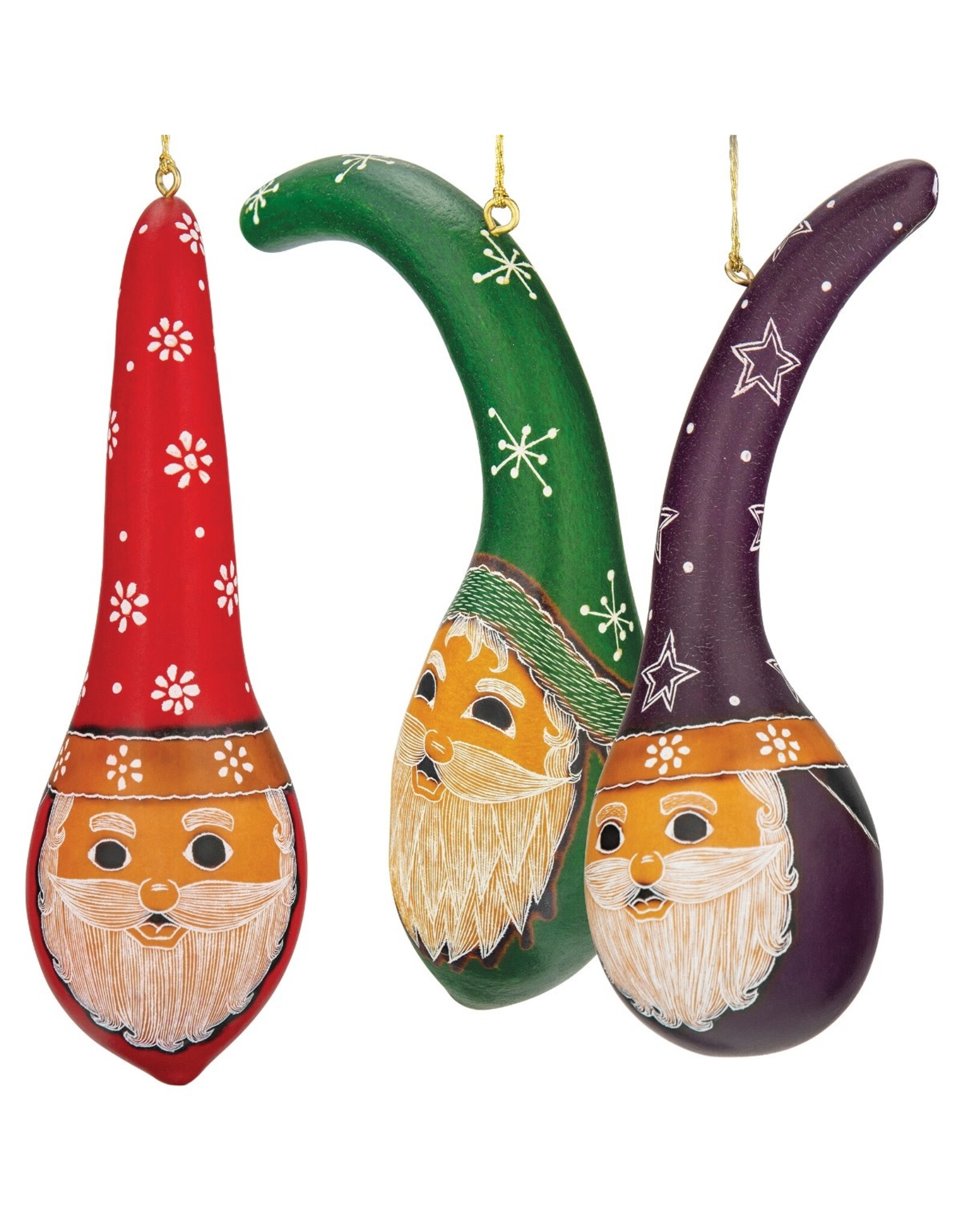 Trade roots Santa Tall Hat Mix - Gourd Ornament, Peru