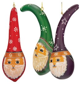 Trade roots Santa Tall Hat Mix - Gourd Ornament, Peru