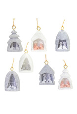 Mini Nativity Alabaster Carved Ornament, INDIVIDUAL