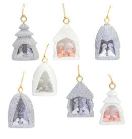 Mini Nativity Alabaster Carved Ornament, INDIVIDUAL