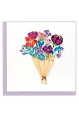quilling Quilled Playful Flower Bouquet Greeting Card