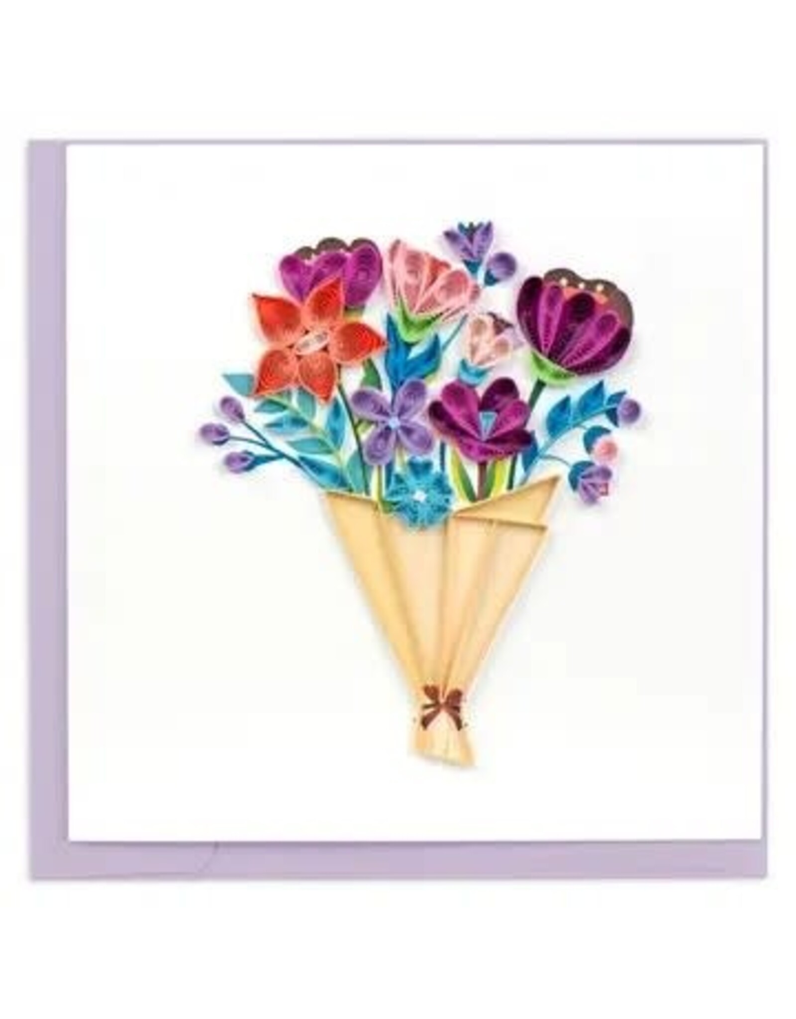 quilling Quilled Playful Flower Bouquet Greeting Card