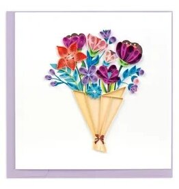 quilling Quilled Playful Flower Bouquet Greeting Card