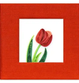 Trade roots Quilled  Post It Notes Cover, Red Tulip, Vietnam