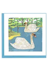 Quilled Two Swans Greeting Card