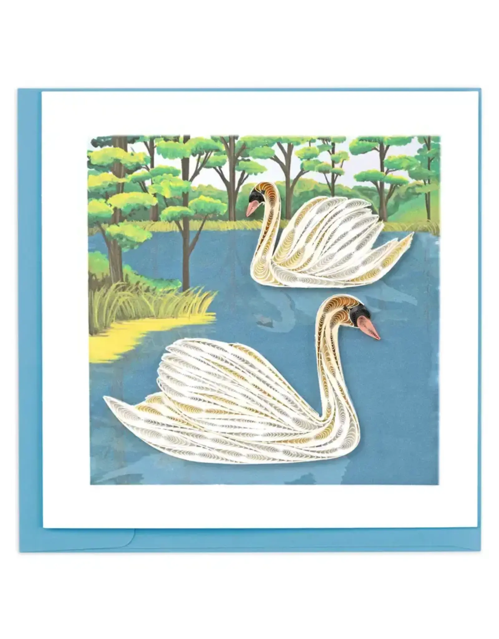 Quilled Two Swans Greeting Card
