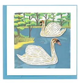 Quilled Two Swans Greeting Card