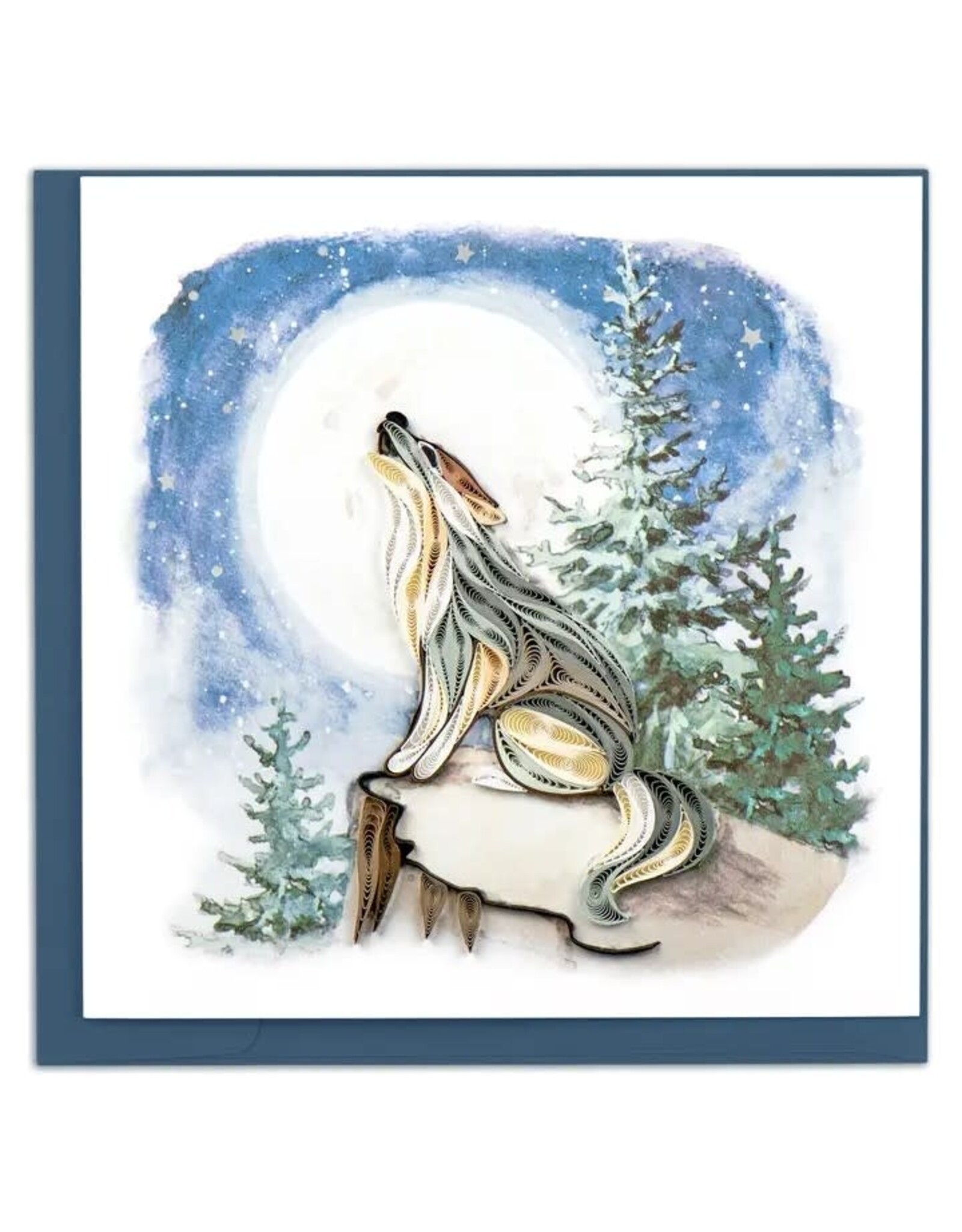 Quilled Howling Wolf Greeting Card, Vietnam