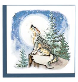 Quilled Howling Wolf Greeting Card, Vietnam