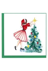 Trade roots Christmas Lady Quilling Card, Vietnam