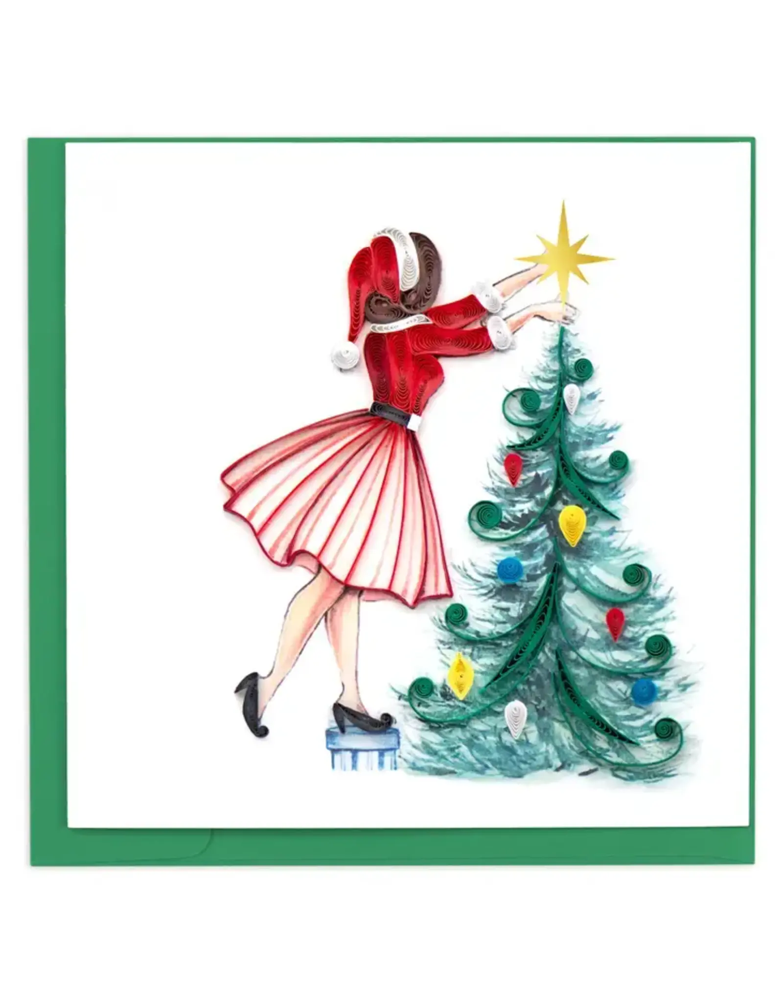 Trade roots Christmas Lady Quilling Card, Vietnam