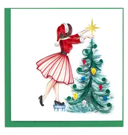 Trade roots Christmas Lady Quilling Card, Vietnam
